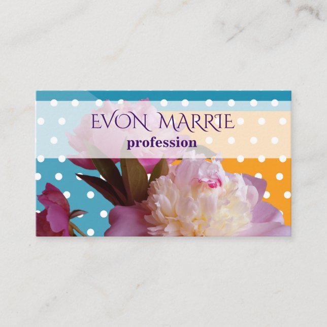 Elegante tarjeta de negocios floral moderna (Anverso)