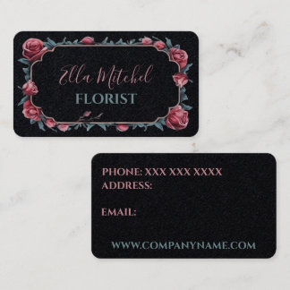 Elegante tarjeta de negocios florista con rosas