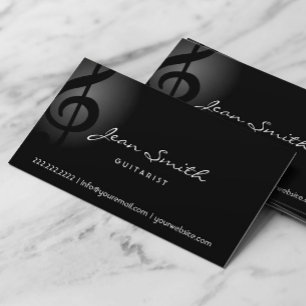Elegante Tarjeta de Negocios Guitarista de Clef Os