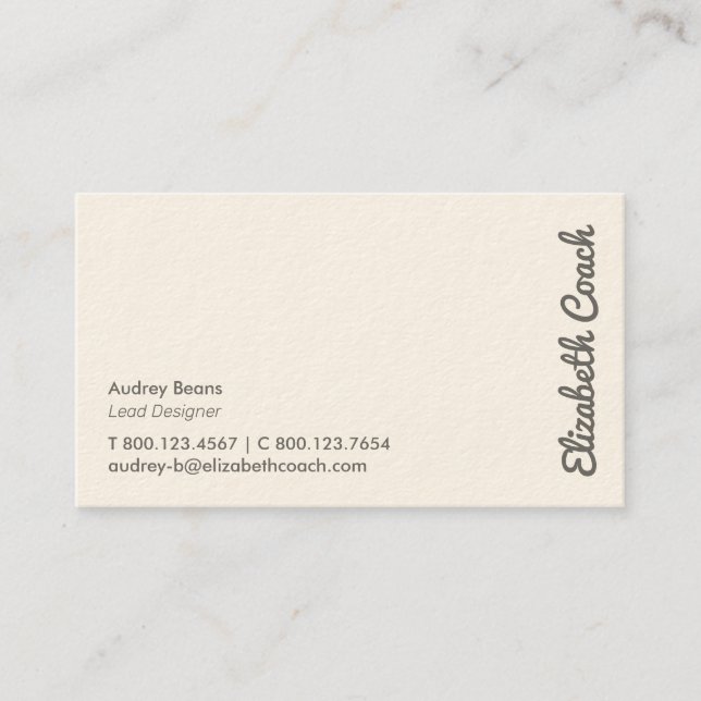 Elegante Tarjeta de Negocios Mínima Profesional (Anverso)
