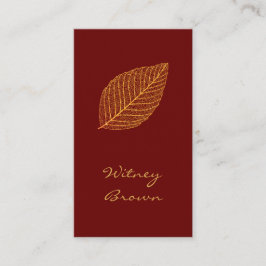 Elegante tarjeta de negocios minimalista de hoja d