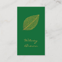 Elegante tarjeta de negocios minimalista de hoja d