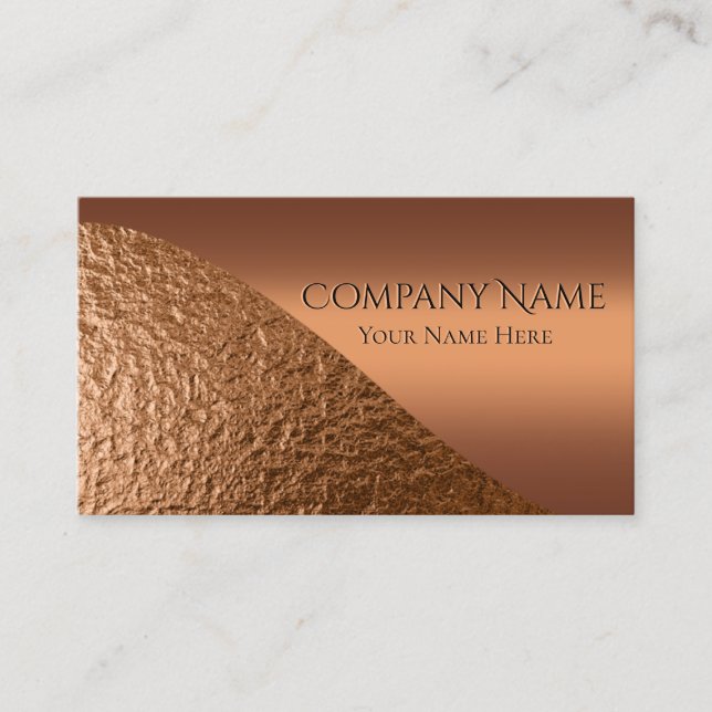 Elegante tarjeta de negocios moderna de cobre (Anverso)