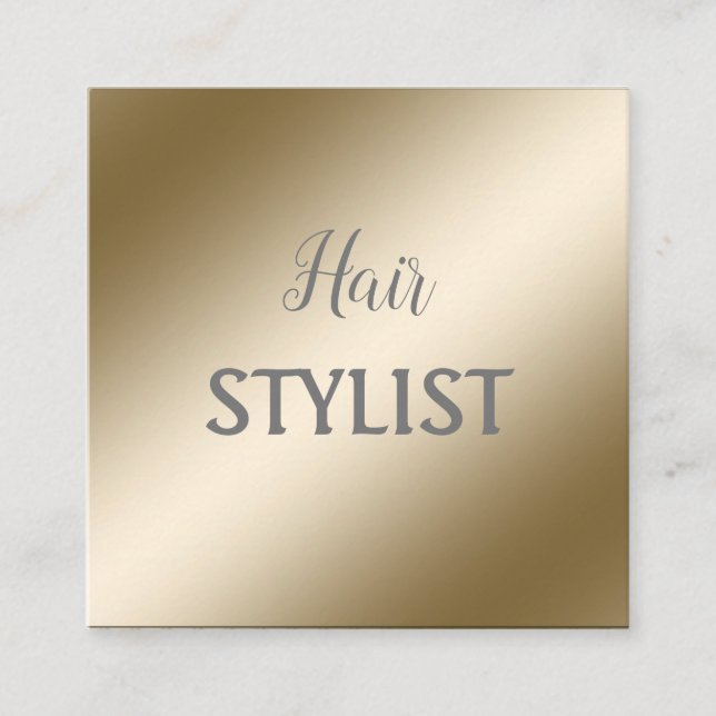 Elegante tarjeta de negocios moderna de oro metáli (Anverso)