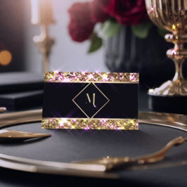 Elegante tarjeta de negocios moderna de Purpurina