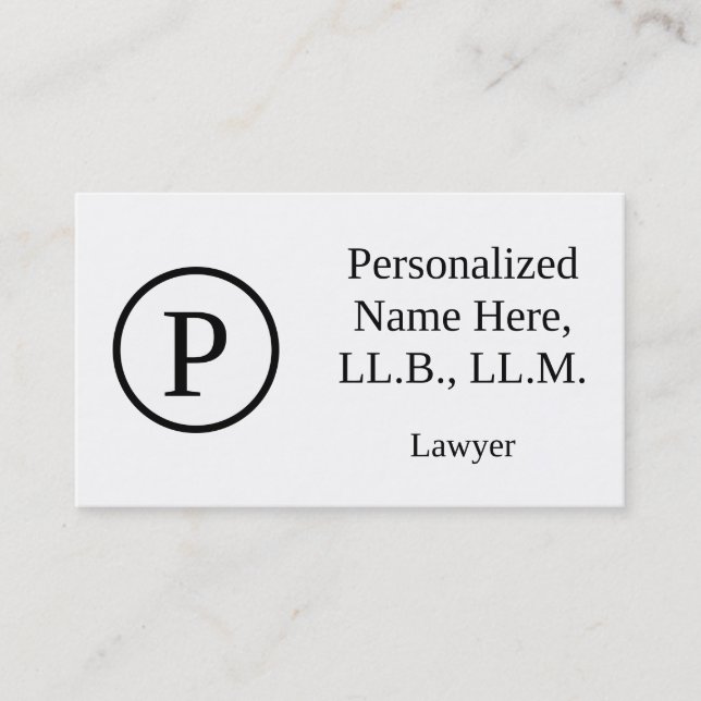 Elegante Tarjeta de Negocios para Abogados (Anverso)