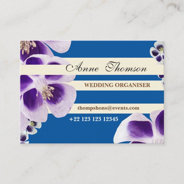 Elegante tarjeta de negocios profesional floral (Anverso)