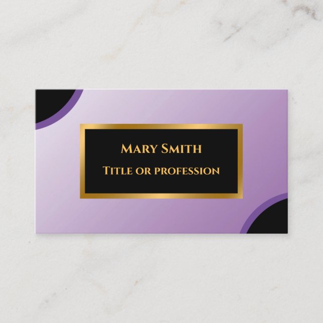 Elegante Tarjeta de Negocios Profesional Purple Go (Anverso)