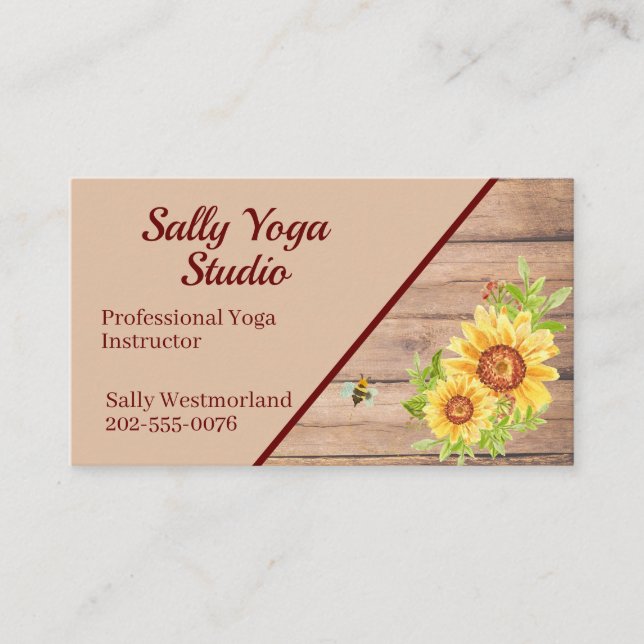 Elegante Tarjeta de Negocios Rústica Personalizado (Anverso)