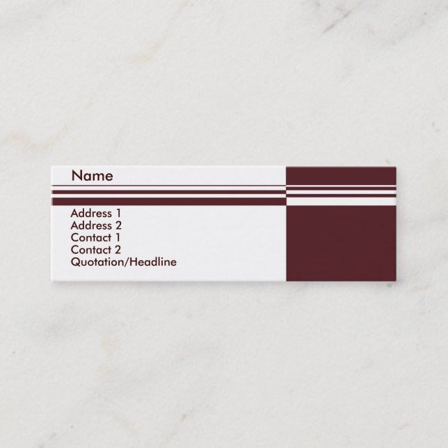 Elegante Tarjeta de Negocios Stripes (Anverso)