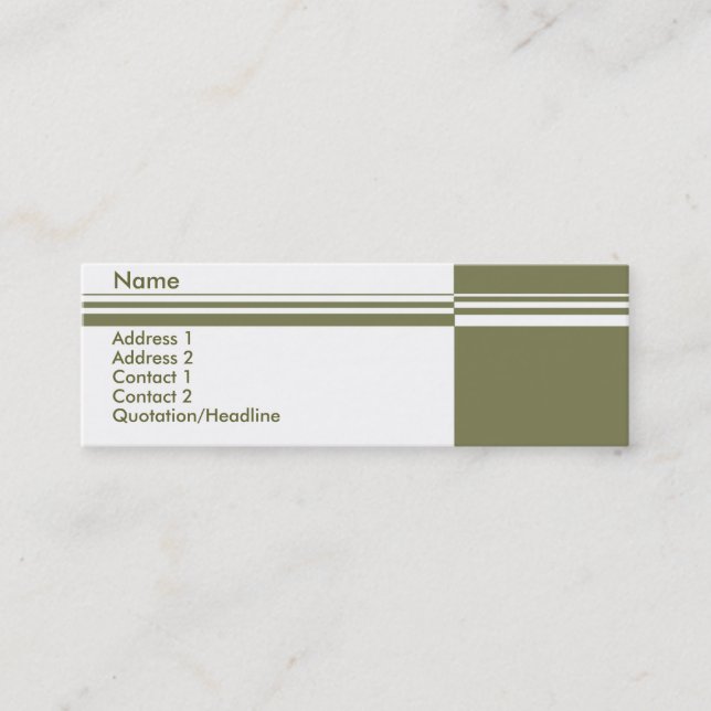 Elegante Tarjeta de Negocios Stripes (Anverso)