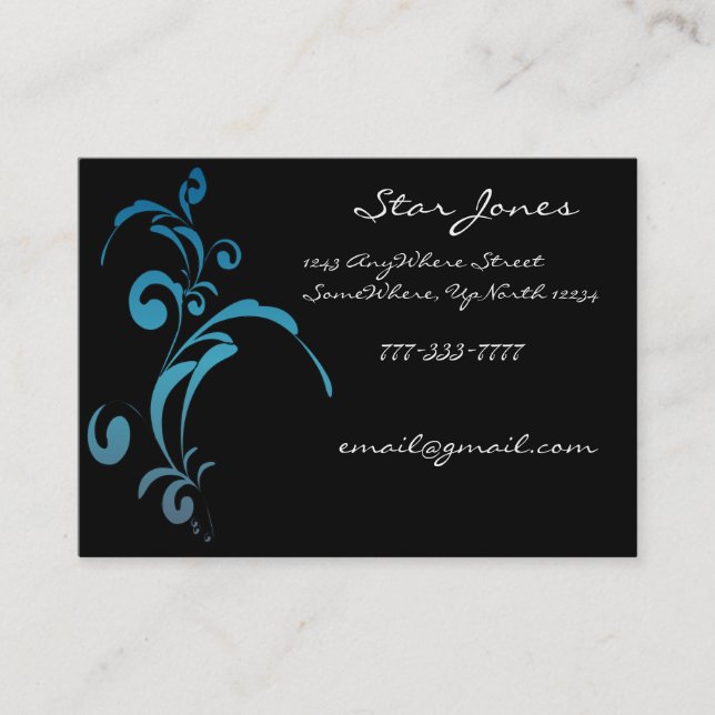 Elegante Tarjeta De Negocios Swirl - - (Anverso)