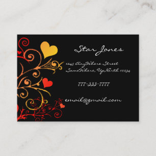 Elegante Tarjeta De Negocios Swirl Heart