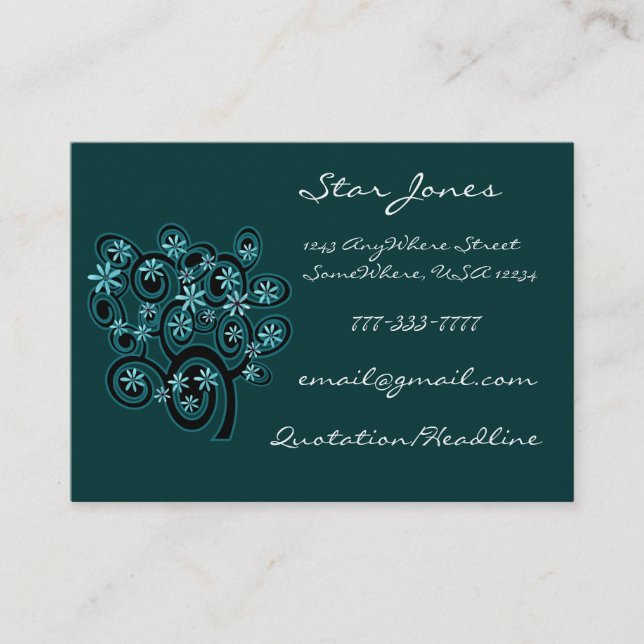 Elegante Tarjeta De Negocios Swirl - Personalizada (Anverso)