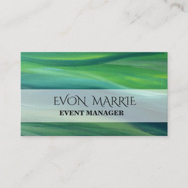 Elegante tarjeta de negocios verde (Anverso)