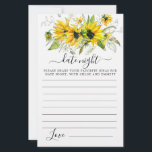Elegante tarjeta de noche floral de girasol<br><div class="desc">Una hermosa frontera floral de girasol amarillo se encuentra en la parte superior de esta tarjeta de la noche del día.</div>