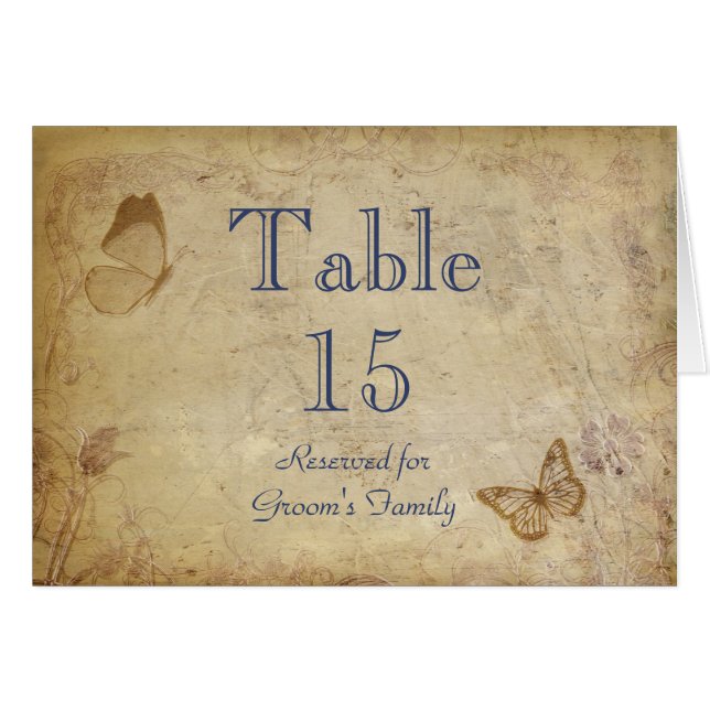 Elegante Tarjeta de nombre de asiento de mesa de é (Anverso (Horizontal))