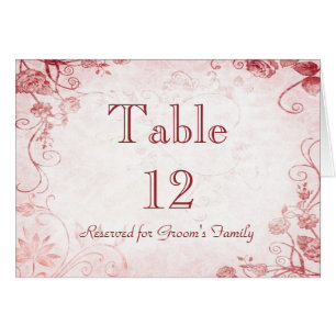 Elegante tarjeta de nombre de asiento de mesa rosa