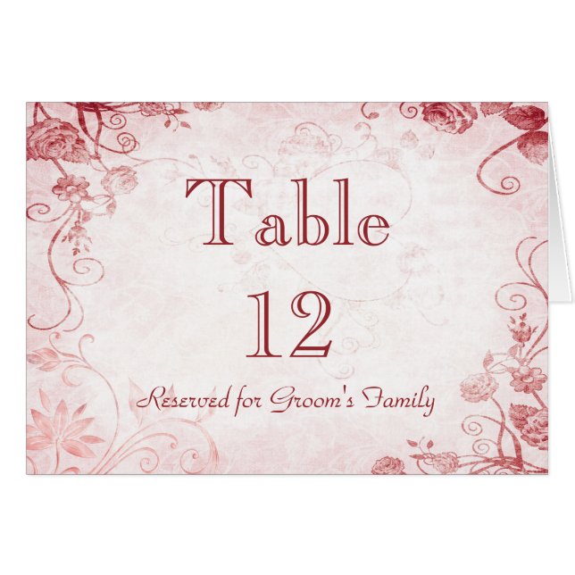 Elegante tarjeta de nombre de asiento de mesa rosa (Anverso (Horizontal))