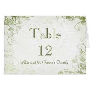 Elegante tarjeta de nombre de asiento de mesa verd