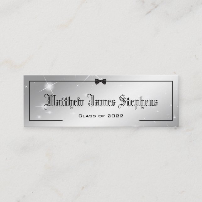 Elegante tarjeta de nombre de graduación formal de (Anverso)