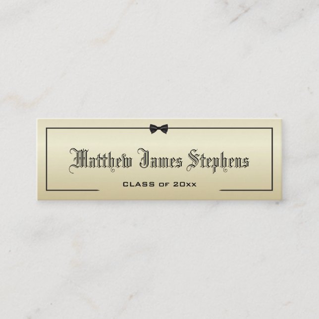 Elegante Tarjeta de nombre de graduación formal de (Anverso)