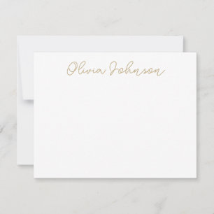 Elegante Tarjeta de Nota Blanca con Guión Leído Ma
