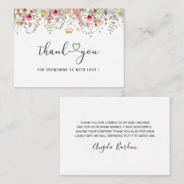 Elegante tarjeta de nota de agradecimiento a Flor 