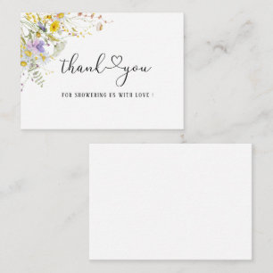 Elegante tarjeta de nota de agradecimiento a Flor 