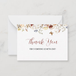 Elegante tarjeta de nota de agradecimiento a Flor 