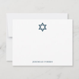 Elegante Tarjeta de Nota de la Estrella Judía de D