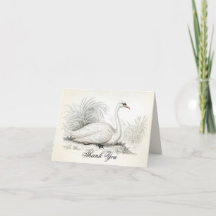 Elegante tarjeta de nota de Swan de época