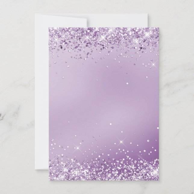Elegante tarjeta de nota en blanco morado metálico (Anverso)