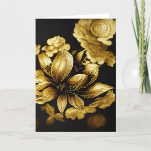 Elegante tarjeta de nota floral barroca negra y do