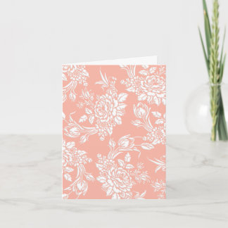 Elegante Tarjeta de Nota Grabado en relieve Floral