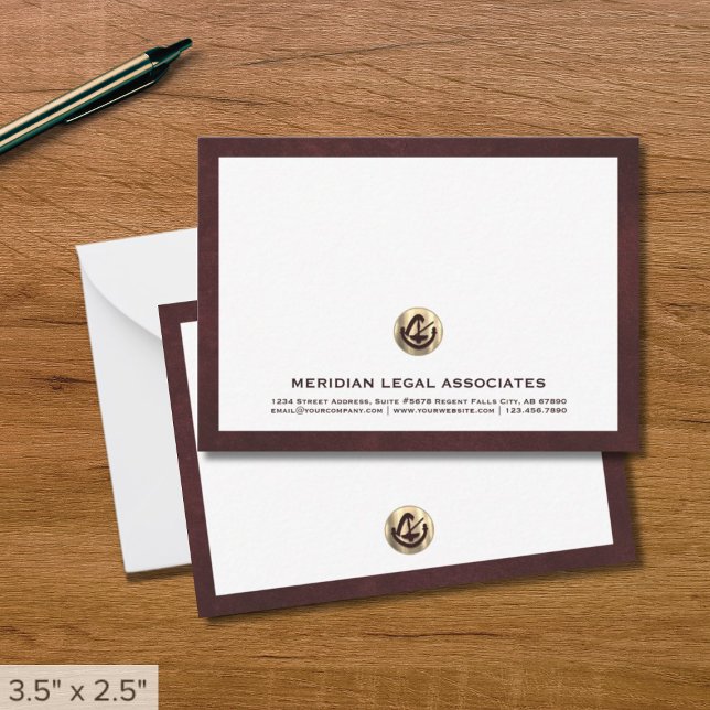 Elegante Tarjeta de Nota Legal de Oxblood (Subido por el creador)
