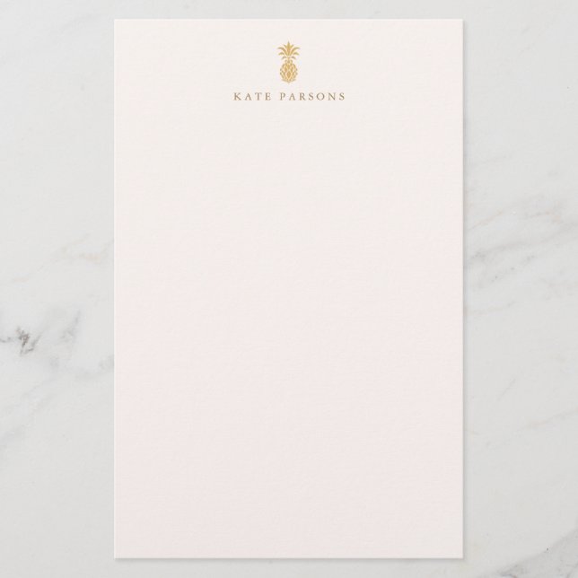 Elegante Tarjeta de Nota para el Notepad Gold Pine (Anverso)