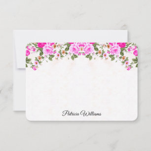 Elegante tarjeta de nota personalizada de rosas ro