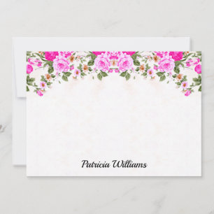 Elegante tarjeta de nota personalizada de rosas ro