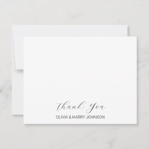 Elegante tarjeta de nota plana blanca de Wedding