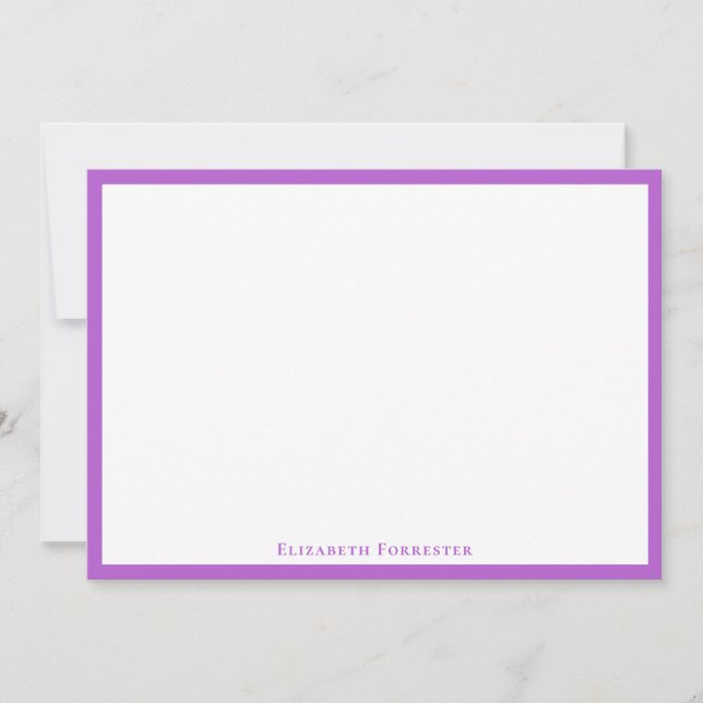 Elegante tarjeta de nota plana moderna de borde de (Anverso)
