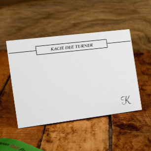 Elegante tarjeta de nota plana personalizada para