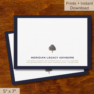 Elegante tarjeta de notas de negocios con el logot