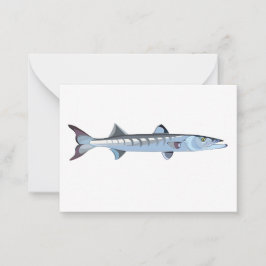 Elegante tarjeta de notas de pescado Barracuda