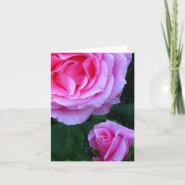 Elegante tarjeta de notas de rosas rosas