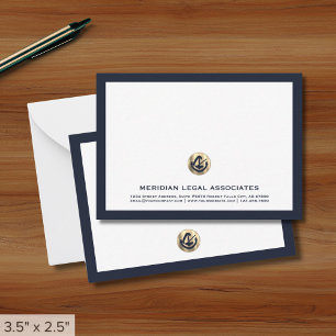 Elegante tarjeta de notas legales azul