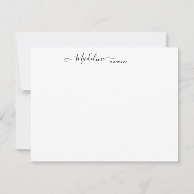 Elegante tarjeta de notas negras de estilo moderno (Anverso)