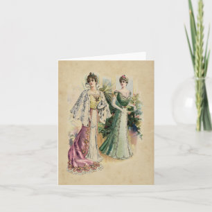 Elegante tarjeta de notas para damas victorianas