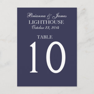 Elegante Tarjeta de número de mesa de Boda blanco