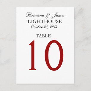 Elegante tarjeta de número de mesa de Boda blanco 